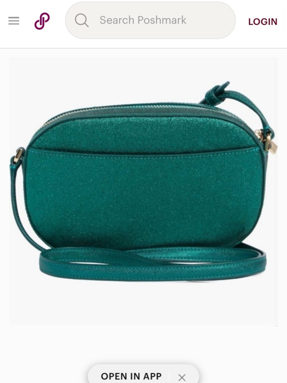 kate spade Teal Glitter Oval Crossbody Bag - Picture 3 of 7